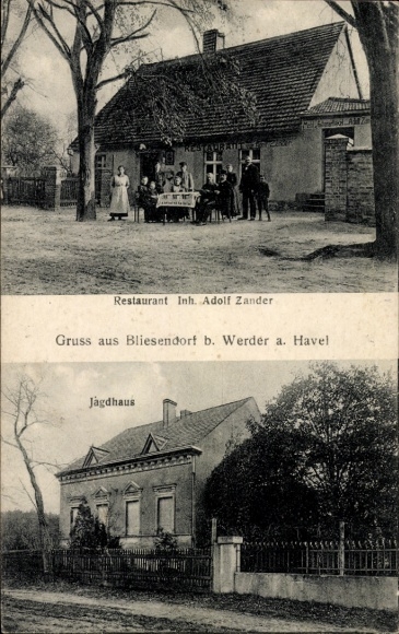 Ak Bliesendorf Werder an der Havel, Restaurant, Jagdhaus