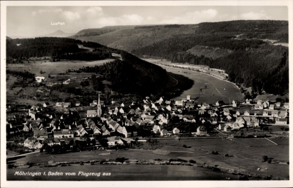 Postcard Möhringen in Baden Tuttlingen, aerial photograph
