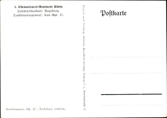 Artist Postcard Merté, Oskar, Augsburg, Traditional Regiment Cavalry Regiment 17