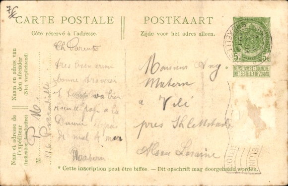 Postkaart Belgische Staatspost Stoomboot Pricesse Henriette