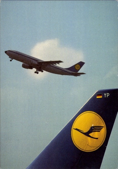 Postcard German passenger aircraft of Lufthansa, YP