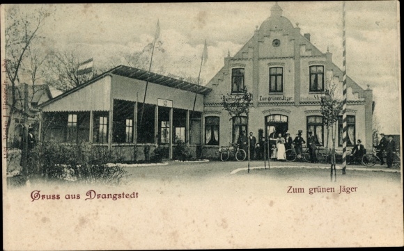 Postcard Drangstedt Geestland district of Cuxhaven, economy to the green hunter