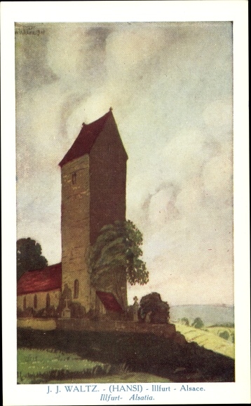 Artist PC Hansi Jean Jacques Waltz, Illfurth Illfurt Alsace Haut Rhin, church
