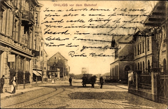 Ak Ohligs Solingen Bergisches Land, Partie am Bahnhof