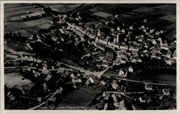 Postcard Bruck in der Oberpfalz Bavaria, aerial photograph
