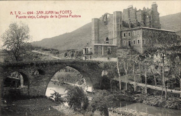 Ansichtkaart Gerona Gerona Catalonië, Pont de Sant Joan les Fonts