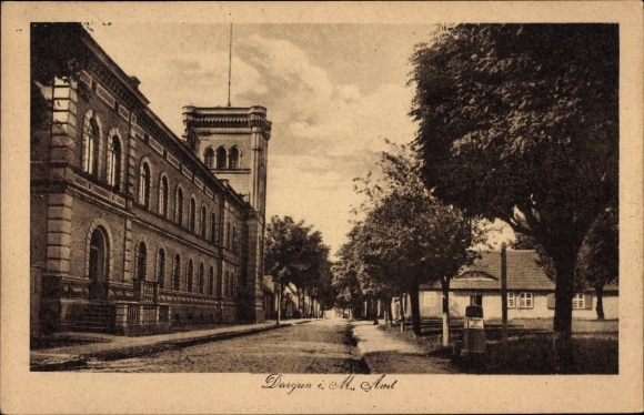 Postcard Dargun in Mecklenburg, office, street section