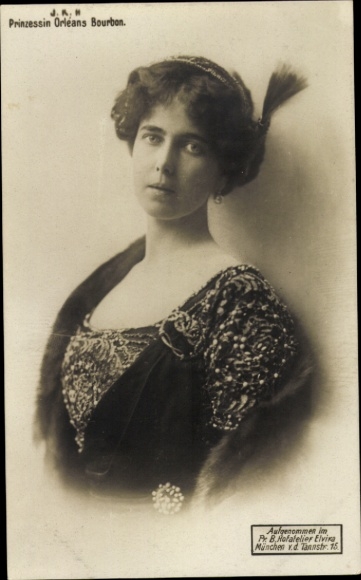 Ak Prinzessin Orleans Bourbon, Portrait