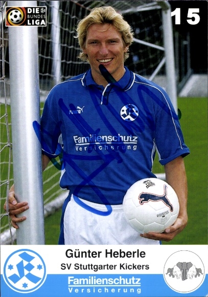 Autogrammkarte Fußballer Günter Heberle, SV Stuttgarter Kickers, Autogramm