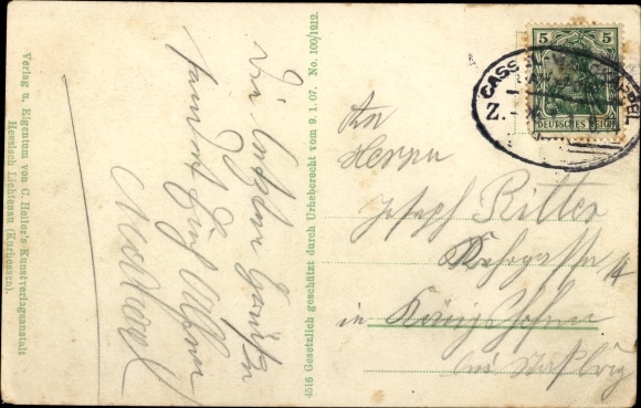 Postcard Helsa in Hesse, military convalescent home and the surrounding area