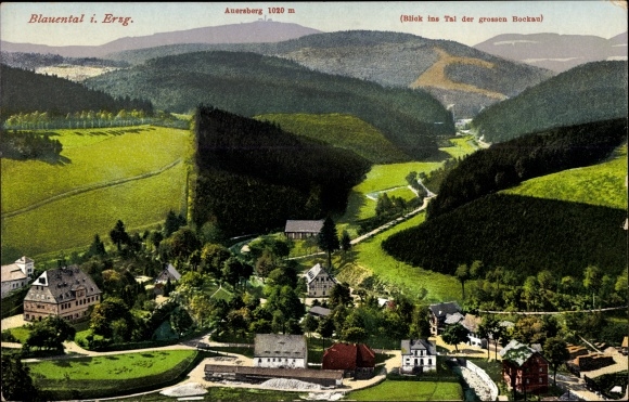 Postcard Blauenthal Eibenstock in the Ore Mountains, panorama