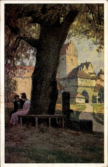 Song Artist Postcard Hey, Paul, At the Well in Front of the Gate, Folk Song Card No. 29