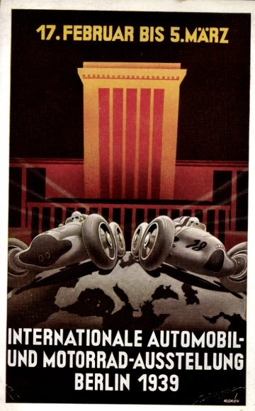 Postcard Berlin, International Automobile and Motorcycle Exhibition 1939