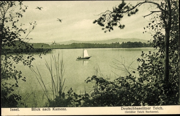Ak Kamenz in Sachsen, Deutschbaselitzer Teich