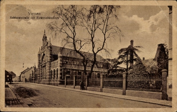 Postcard Viersen in North Rhine-Westphalia, Rektoratstraße, Electricity Works