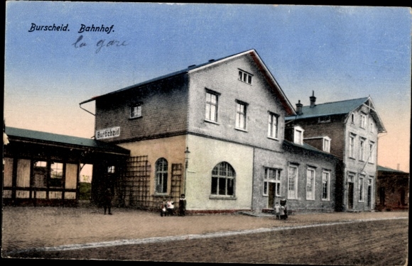 Postcard Burscheid, train station