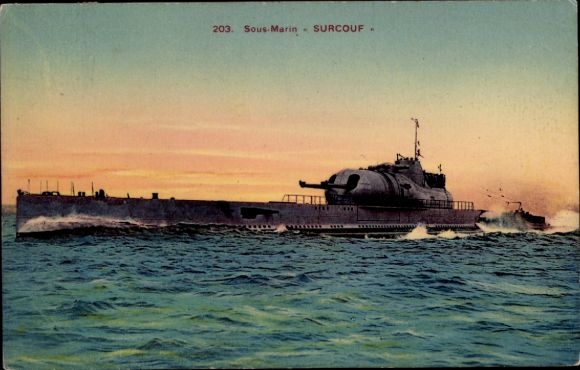 Ak Marine Militaire Française, Französisches U-Boot, Sous Marin Surcouf