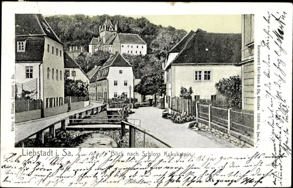 Postcard Liebstadt Erzgebirge Sachsen, view to Kuckuckstein Castle