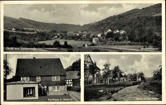 PC Sassenroth Herdorf im Siegerland, general view, department store A. Heidrich, Heller