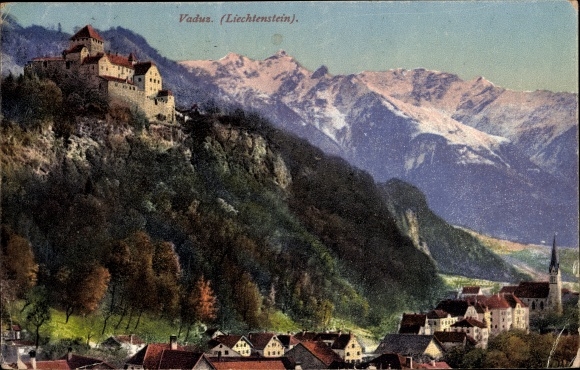 KP Vaduz Liechtenstein, widok na zamek, lok