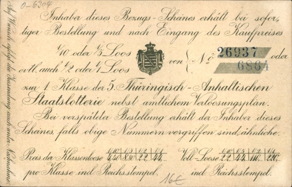 Artist Chromo-Litho Joost, R., Dornburg in Thuringia, Panorama, 3rd Thuringian Anhalt State Lottery