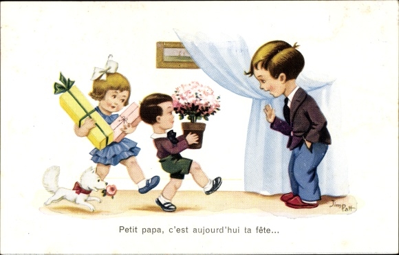 Artist Postcard Patt, Jim, Petit Papa, today is your birthday, Glückwunsch