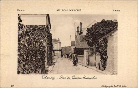 Passepartout Ak Thomery Seine et Marne, rue du Quatre Septembre