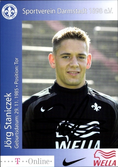 Autogrammkarte Fußballer Jörg Staniczek, SV Darmstadt 98, Autogramm