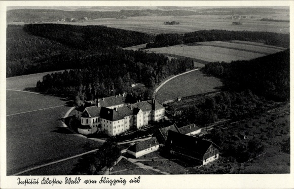 Ak Wald Hohenzollern, Kloster Wald, Fliegeraufnahme