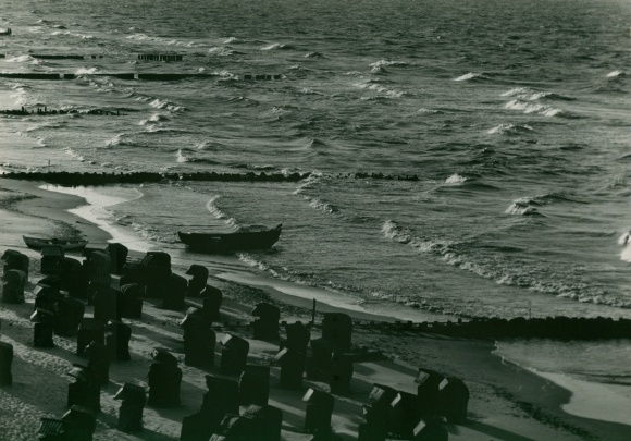 Foto Hans Joachim Spremberg, Strandmotiv, Buhnen, Strandkörbe