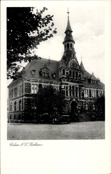Ak Calau in Neder-Lausitz, gemeentehuis