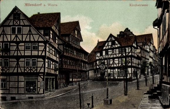 KP Bad Sooden Allendorf an der Werra Hesse, domy z muru pruskiego, Kirchstraße, architektura, malowniczy