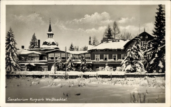 Ak Weißbachtal Szklarska Poręba Schreiberhau Riesengebirge Schlesien, Sanatorium Kurpark  verschn