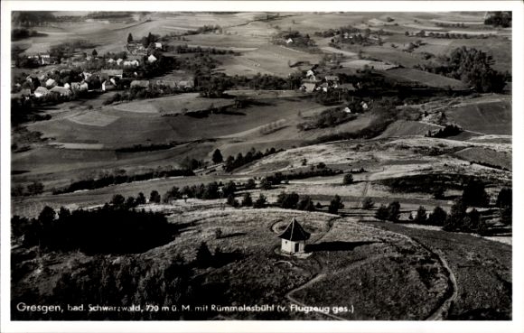 Postcard Gresgen Zell im Wiesental, aerial photograph