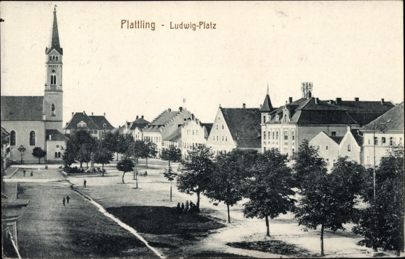 Postcard Plattling in Lower Bavaria, Ludwigplatz