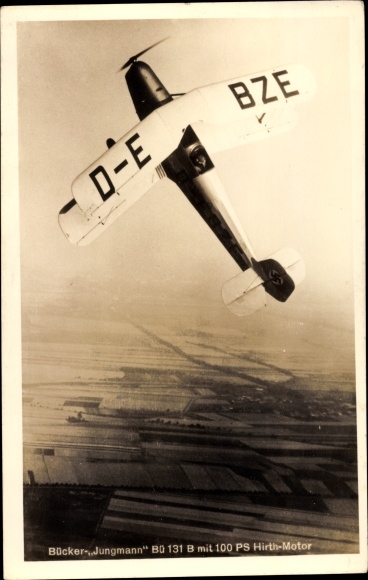 Ak Bücker Jungmann Bü 131, D EBZE, Luftwaffe