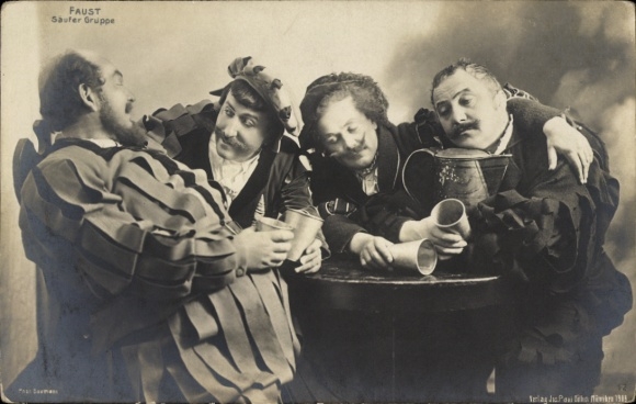 Ak Schauspieler, Faust, Säufer Gruppe