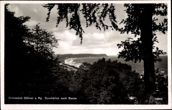Ak Ostseebad Göhren auf Rügen, Blick nach Baabe, Küste