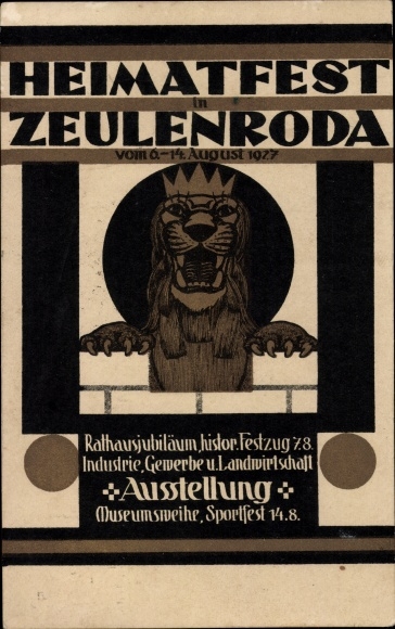 Ak Zeulenroda in Thüringen, Heimatfest 1927, Gewerbeausstellung