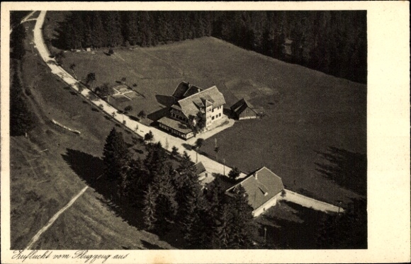 Postcard Zuflucht Bad Peterstal Griesbach in the Black Forest, aerial photograph, spa house