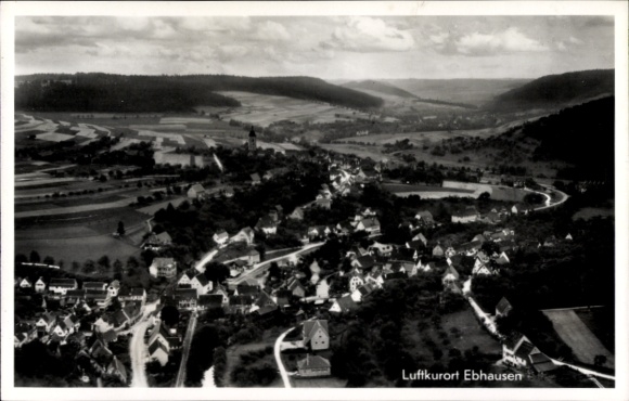 Ak Ebhausen im Schwarzwald Württemberg, Fliegeraufnahme