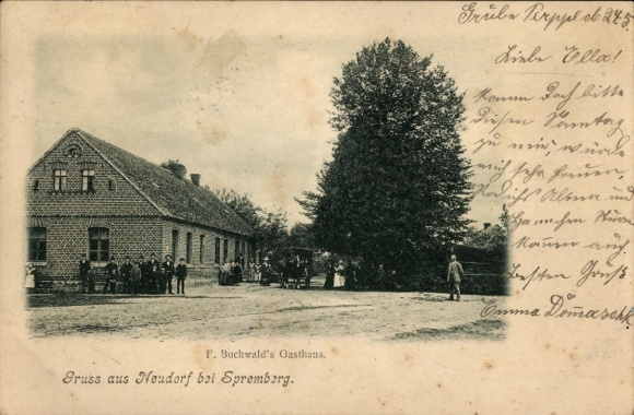 Postcard Burgneudorf Neudorf Nowa Wjes in Upper Lusatia, guesthouse