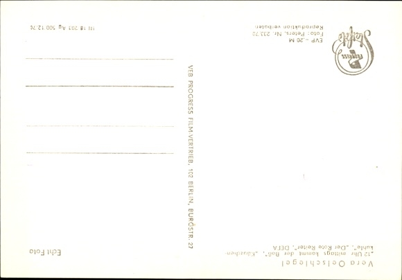 Postcard actress Vera Oelschlegel, umbrella, signature