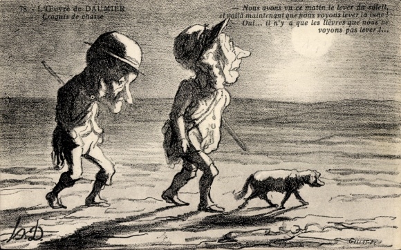 Künstler Ak L'oeuvre du Daumier, Croquis de chaise