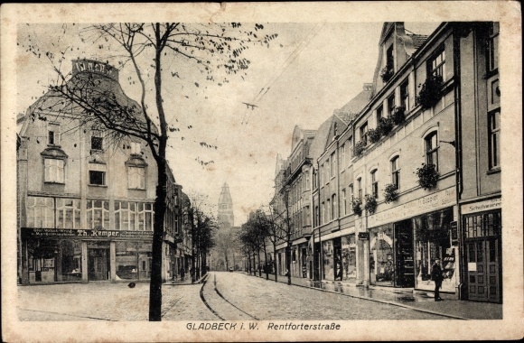 Postcard Gladbeck in the Ruhr area, Rentforterstraße, action Th. Kemper