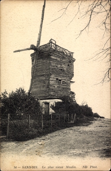 Postcard Sannois Val d'Oise, The oldest mill