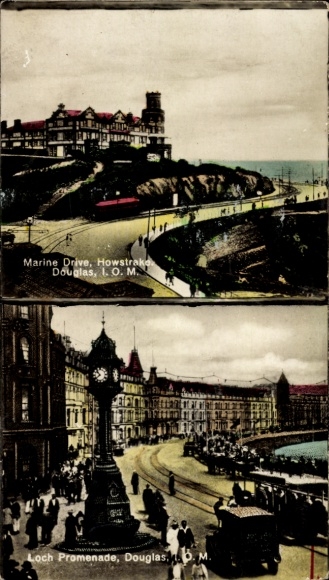Postcard Douglas Isle of Man, Marine Drive, Howstrake, Loch Promenade