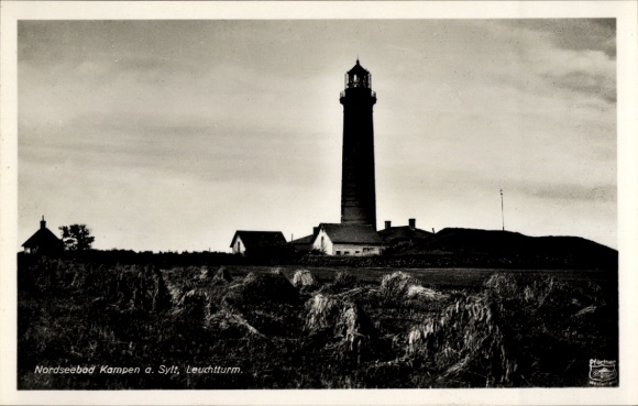 Ak Kampen auf Sylt, Blick zum Leuchtturm