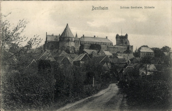 Postcard Bad Bentheim in Lower Saxony, castle, south side