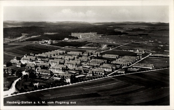 Postcard Stetten am kalten Markt, Lager Heuberg, aerial photograph
